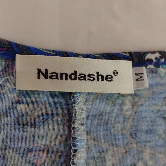 Beautiful peacock feathers tunic top/dress, sz med - Picture 6 of 16